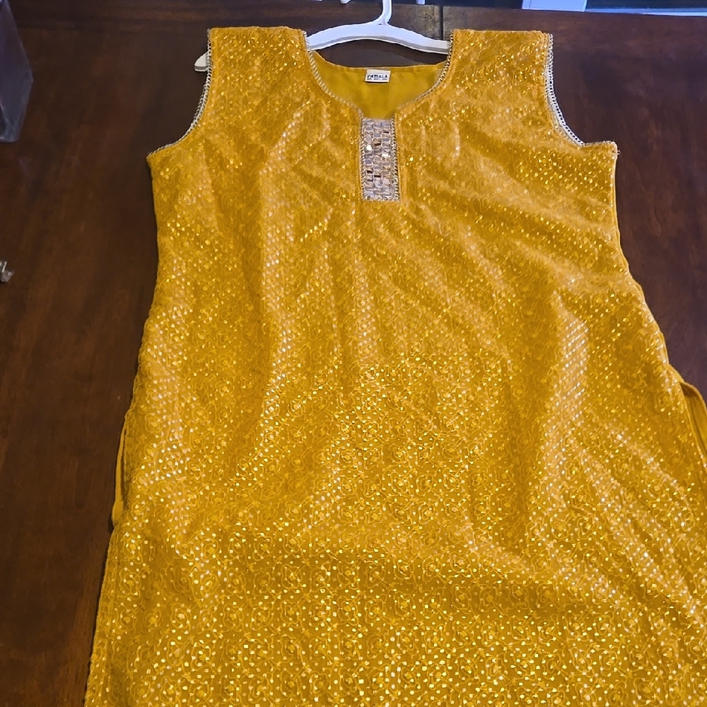 Yellow Embroidered Salwar Kameeze